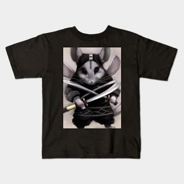 Chinchilla in a ninja costume Kids T-Shirt by maxcode